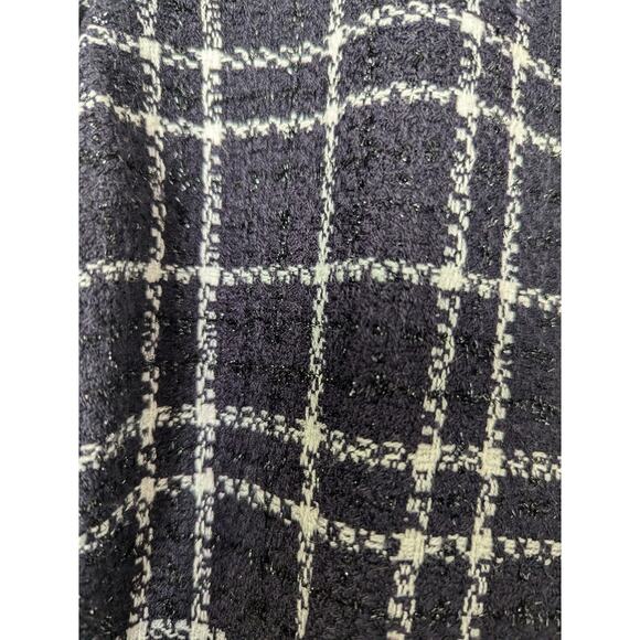 Sag Harbor Size 12 Black White Plaid Blazer Jacket Lined Sparkle Career - Picture 6 of 9